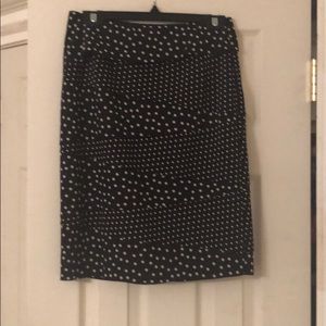 WHBM Black Layered Skirt With White Polka Dots, Size 2